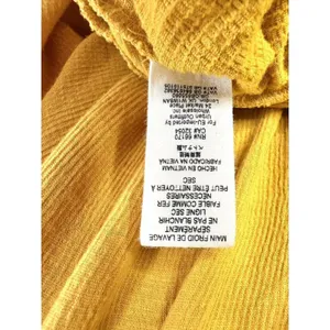 Free People Summer Struttin Mini Dress Golden Yellow Henley Waffle Ruffle Medium thumbnail 11