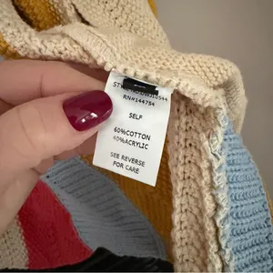Judith March Colorful Striped Knit Sweater Cardigan Women’s Size M thumbnail 5