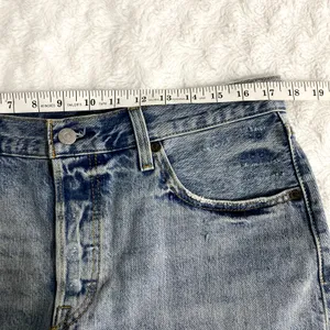 Levi's 501 Blue Medium Wash Denim Cut-off Button Fly Summer Beach Shorts 31 thumbnail 7