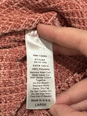 Project Social T Chenille Chunky Knit terracotta Raw Hi-Lo Hem Sweater size L thumbnail 8