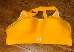 Under Armour Orange wireless compression L Athleisure sports bra thumbnail 1