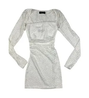 White Fox Boutique - "Work This Out" Lace Bolero Top Set in White thumbnail 1