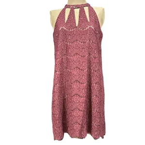 Love Fire Dusty Rose Lace Halter Cut Out Neckline A-Line Dress Size XL thumbnail 3