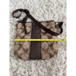 Coach Signature C Monogram Canvas Brown Leather Crossbody "Duffle" Purse‎ thumbnail 11