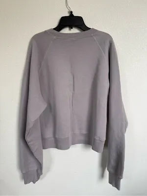 SKIMS French Terry Shrunken Crew Sweatshirt Mineral Gray L NWT thumbnail 3