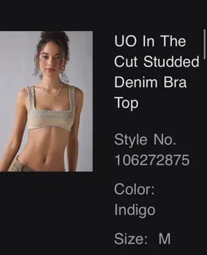 Urban Outfitters Studded Denim Bra Top thumbnail 3