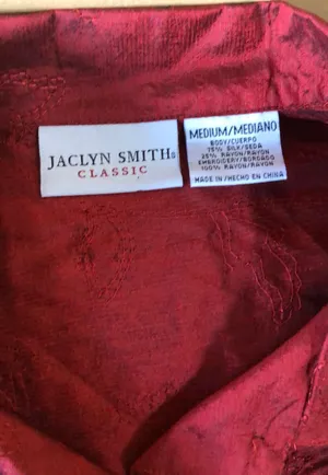 Jaclyn Smith Classic Red Button Down Shirt Medium thumbnail 7