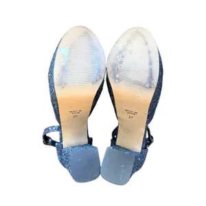 Shellys London Womens Blue Glitter Platform Block Heel Ankle Strap Size 37‎ 6.5 thumbnail 5
