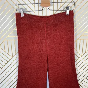 Zara‎ Knit Culottes in Red Rust Wide Leg High Waist thumbnail 6