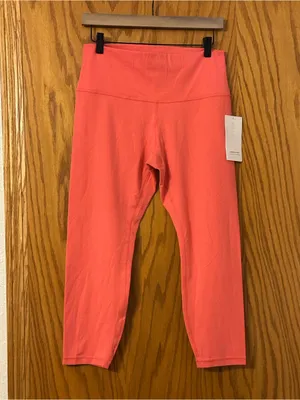 Athleta Coral Pink High-Rise Transcend 7/8 Tights - Performance - NWT - Size 1X thumbnail 2