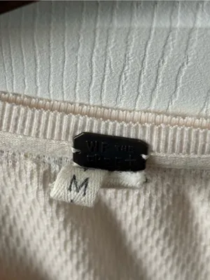 Free People Rainbow Waffle Henley in Cream thumbnail 4
