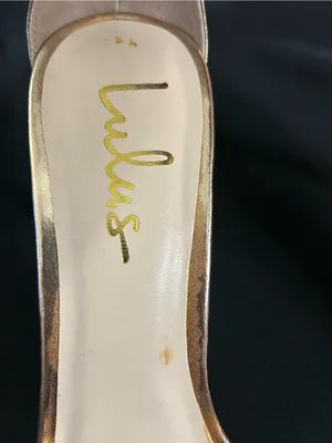 Lulu's Rose Gold Strappy Ankle-Strap Spiked Heels SZ 8.5 thumbnail 7