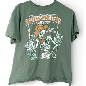 Awake L Western country gothic "yallternative" Cowboy Tshirt Tee Top skeleton Rodeo thumbnail 2