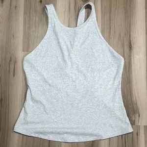Athleta Grey Ribbed Tank Top Athletic Women’s Large thumbnail 1