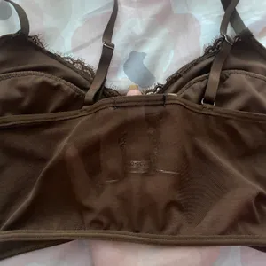 SheIn Brown Lace Crop Top thumbnail 5