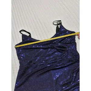 Lulus Women’s Shiny Purplish Blue Party Dress Sz XL Gathered Side thumbnail 4