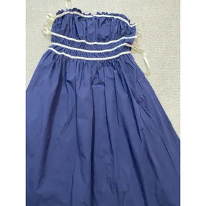 Women's Blue Sleeveless Dress Size L 100% Cotton thumbnail 15