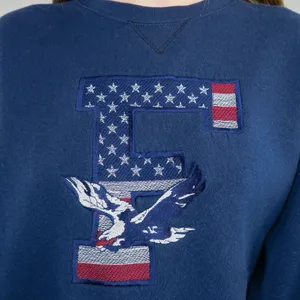 Soffe Vintage 90s Embroidered American Flag Eagle Sweatshirt thumbnail 3