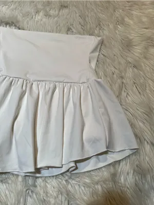 Women's Athletic Skort Skirt Solid White A-Line Pleated Mini Shorts Tennis Golf thumbnail 3