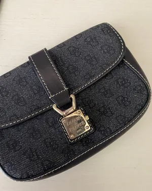 Vintage Dooney and Bourke monogrammed leather trim black wristlet wallet thumbnail 4