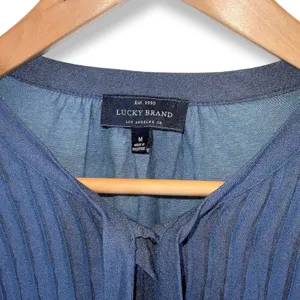Lucky Brand | M | Linen Peasant Boho Pintuck Hidden Button Up Top Blouse Shirt thumbnail 5