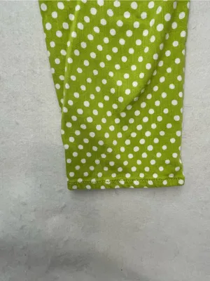 Coldwater Creek Women's Green White Polka Dot Cotton Blend Skinny Pants Size 4 thumbnail 7
