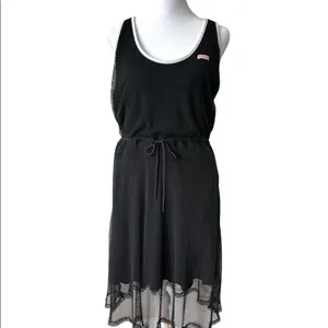 Hunter Black Mesh Racerback Zip Back Tennis Dress Swimsuit Coverup Size Small thumbnail 2