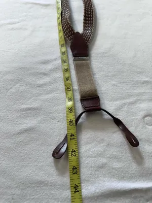 Banana Republic Suspenders Leather/Twine Brown Classic Woven Braided Braces thumbnail 8