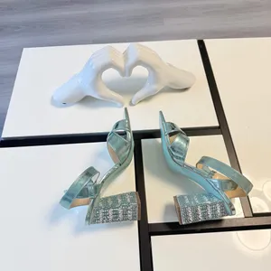 💎 Title Betsey Johnson SB-BEA Light Blue Rhinestone Block Heels ✨ Size 7M thumbnail 10