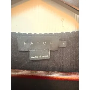 Hatch Maternity Breastfeeding Henley Long Sleeve Shirt Black Pointelle Size 2 thumbnail 4