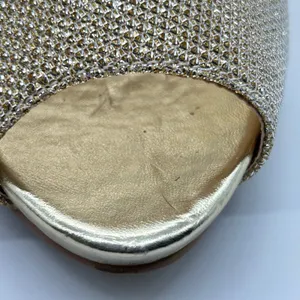 Bonnilel Heels Womens 8 Gold Tiara Glitter Shoes Wedding‎ Nightout Formal Party thumbnail 11