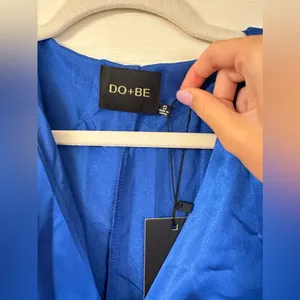 Do+Be Royal Blue Satin Kimono Sleeve Mini Dress NWT Size S thumbnail 3