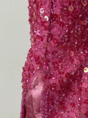 {M} Scala Fuchsia Sequin Halter Gown thumbnail 7