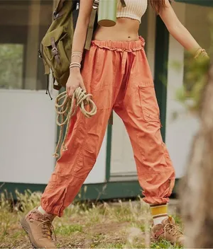Free People Movement Orange Spring Trekker Jogger Pants Hot Sauce thumbnail 1