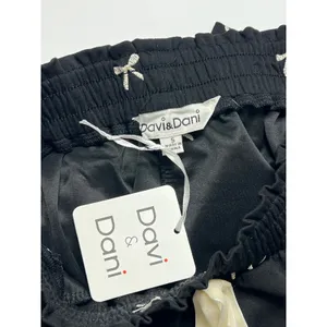 Davi & Dani Bow Print Size Small Black Hoodie and Shorts Matching Lounge Set thumbnail 11