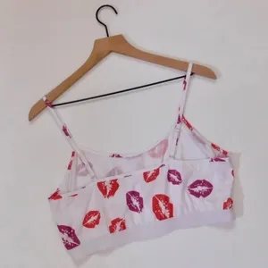NEW!! HOT LIPS‎ Lipstick Kiss Cropped Loungewear Two Piece Set Top Shorts Large thumbnail 6