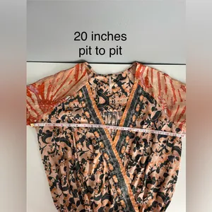 Free People FP One Sunrise Coral Boho Floral Wrap Top thumbnail 6