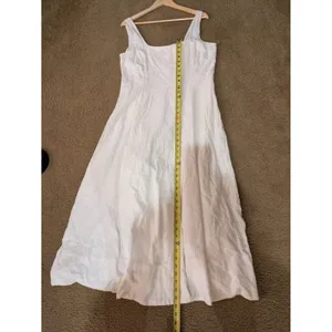 Gap Linen Blend Dress Womens Large White thumbnail 13