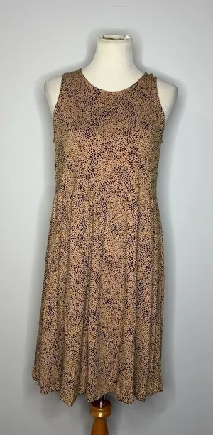 Old Navy- Tan Cheetah-Print Jersey Sleeveless Drop-Waist Swing Dress thumbnail 1