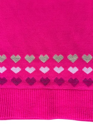 EUC Lilly Pulitzer Alyona Heart Jacquard Puff Sleeve Sweater Pink Size Medium thumbnail 6