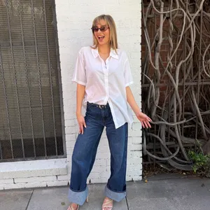 ALC women’s white textured classic button up shirt thumbnail 2