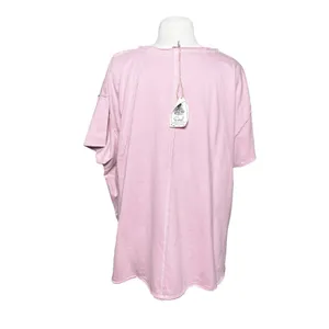 NWT EASEL Women’s Boho Pink Floral Patchwork Appliqué Pocket Tshirt thumbnail 5