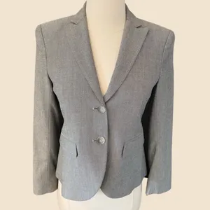 Theory Wool Fitted Blazer In Grey thumbnail 7