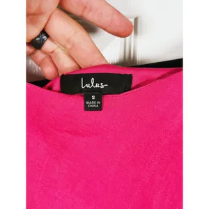 Lulu's Womens Satin One Shoulder Maxi Dress Belted S Pink Wedding Guest Event thumbnail 4