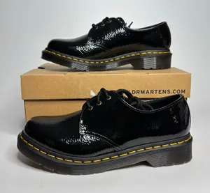 Dr. Martens 1461 Women's Leather Oxford Shoes in Black Distressed Patent thumbnail 1