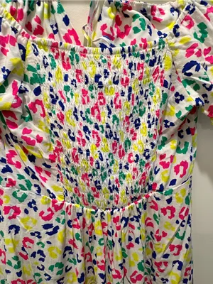 crown & ivy Yellow Multi-Color Puff Sleeve Mini Dress thumbnail 6