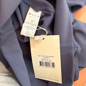 WILO The Label Navy Ribbed High Waisted Leggings WL24-157 Size Small NEW thumbnail 6