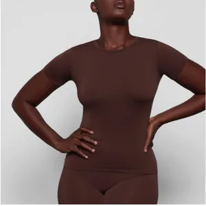Nwt Skims Soft Smoothing T-Shirt In Cocoa L thumbnail 1