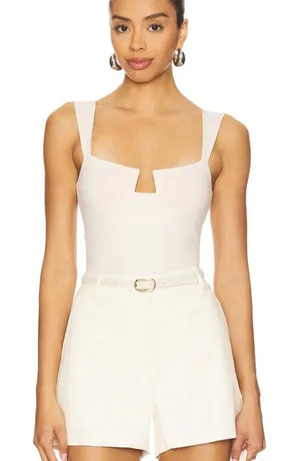 $129 new nwt sz xs 0-2 blanched almond Susana Monaco Angled Wire Top Tank Top thumbnail 1