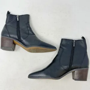 Franco Sarto Black Leather Sager Heeled Chelsea Boots Size 9.5 thumbnail 8